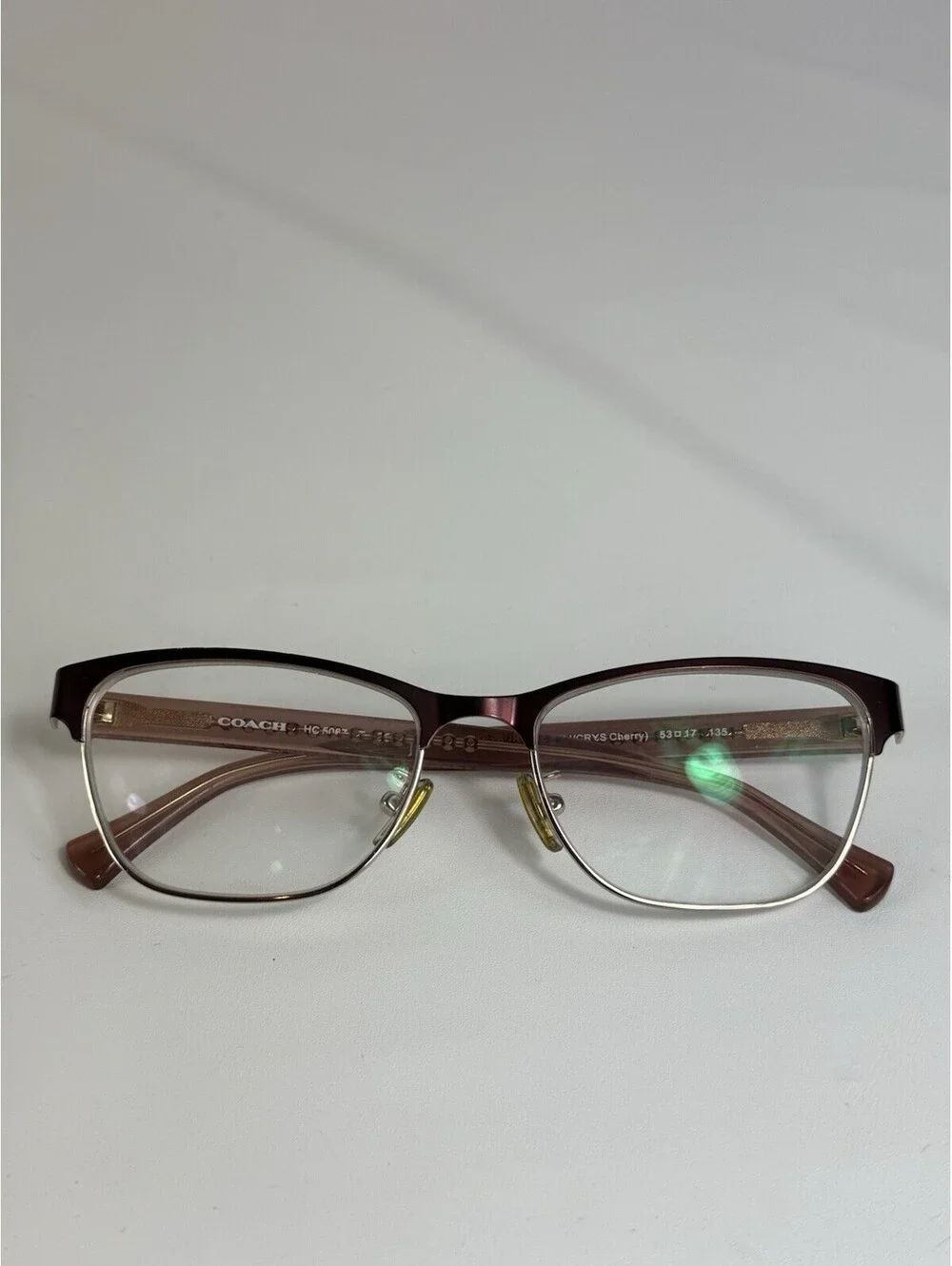 Coach HC5067 Womens Metal Eyeglass Frame 9235 Satin Burgundy Gold 53-17